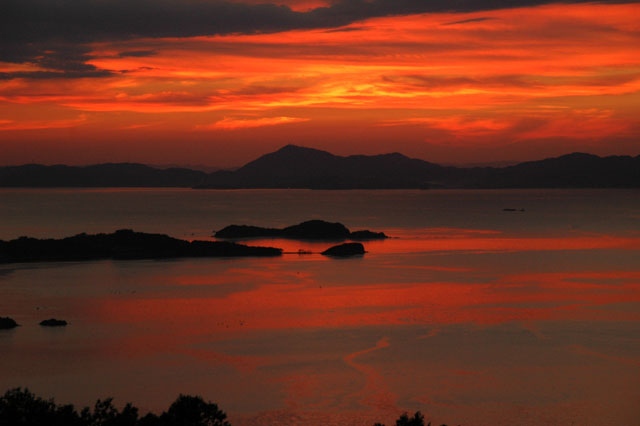 オリビアン小豆島　夕陽丘ホテル　夕陽フォト