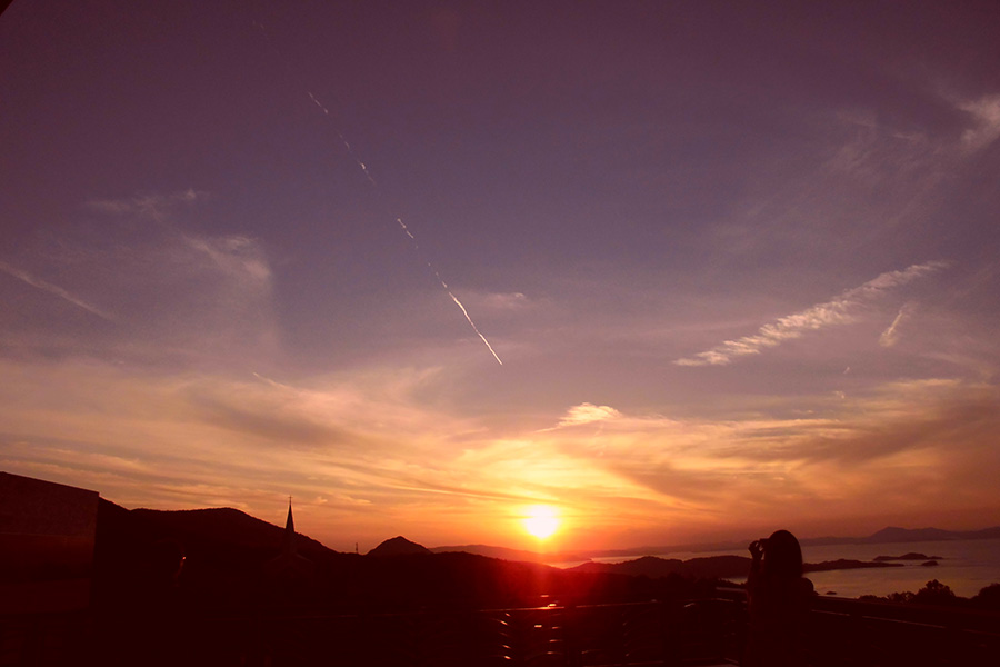オリビアン小豆島　夕陽丘ホテル　夕陽フォト